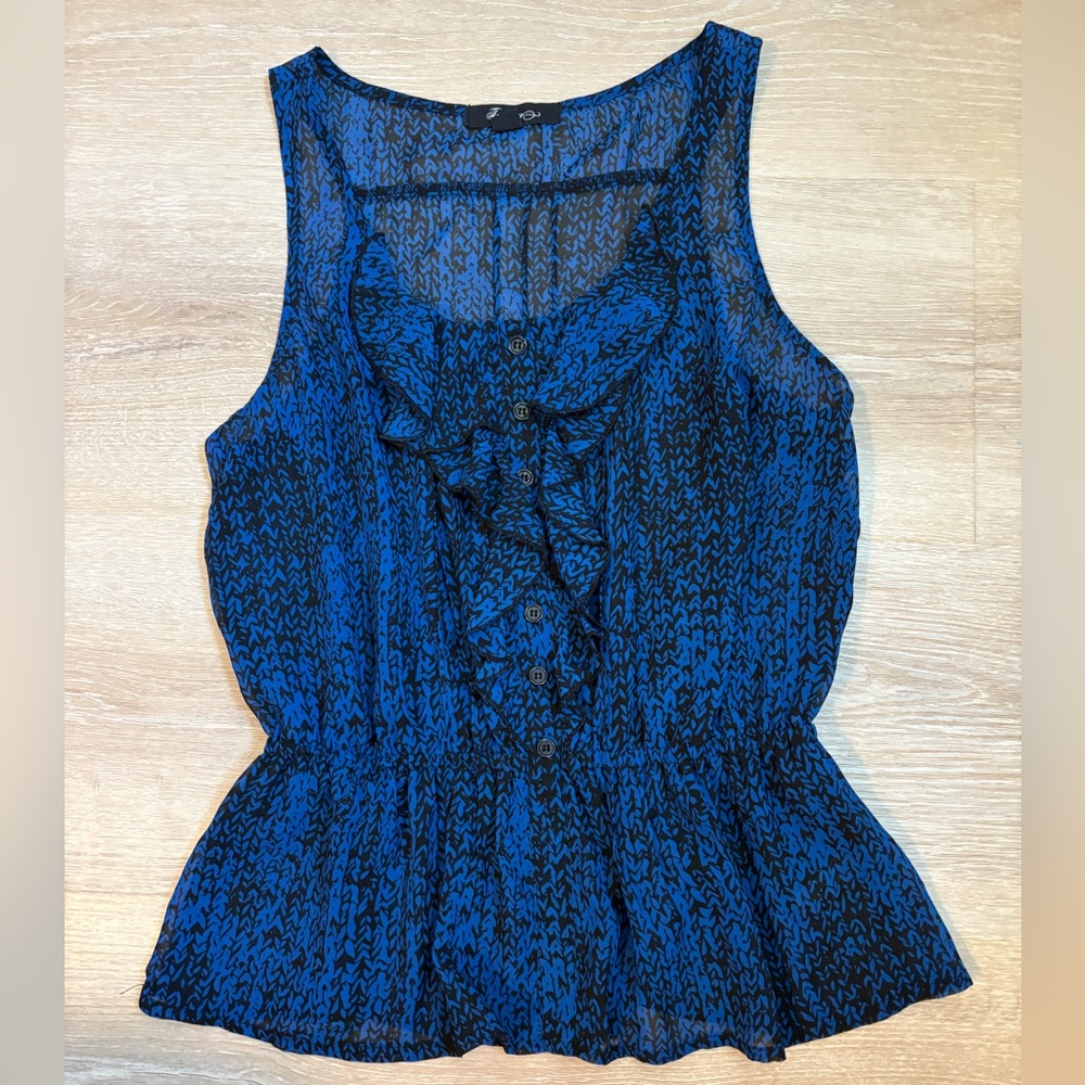 Forever 21 Blue and Black Patterned Dress